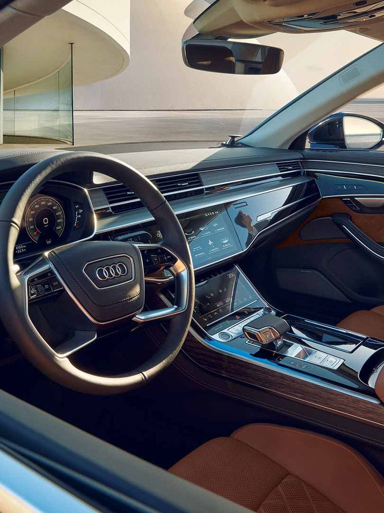 Cockpit view of the Audi A8 L